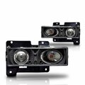 Winjet Halo Projector Head Lights - Black / Clear CHWJ-0002-B